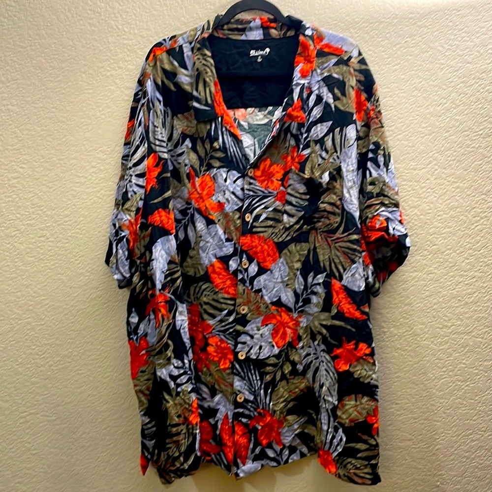 KS Island Printed Rayon Short-Sleeve Shirt Size 5XL